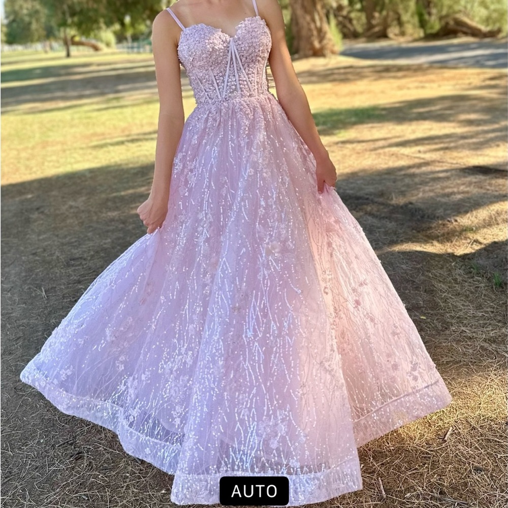 Sherri Hill formal blush color Prom, pageant, homecoming wedding. Style 54305